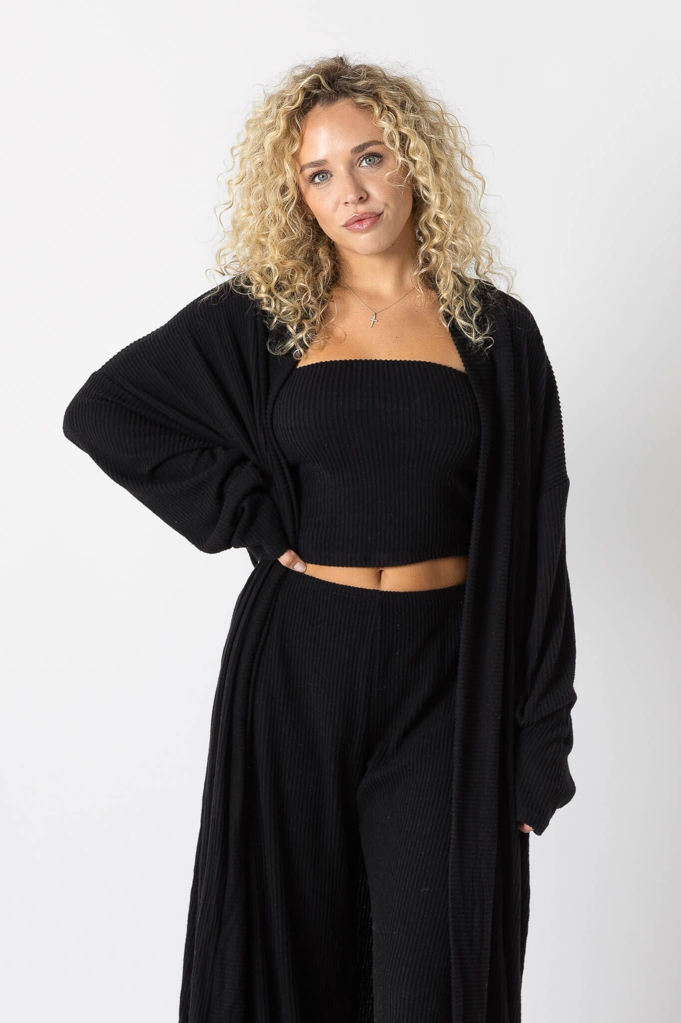 Yacht Club Tube Top Cardigan Pant Set Ink – The Foxy Kind