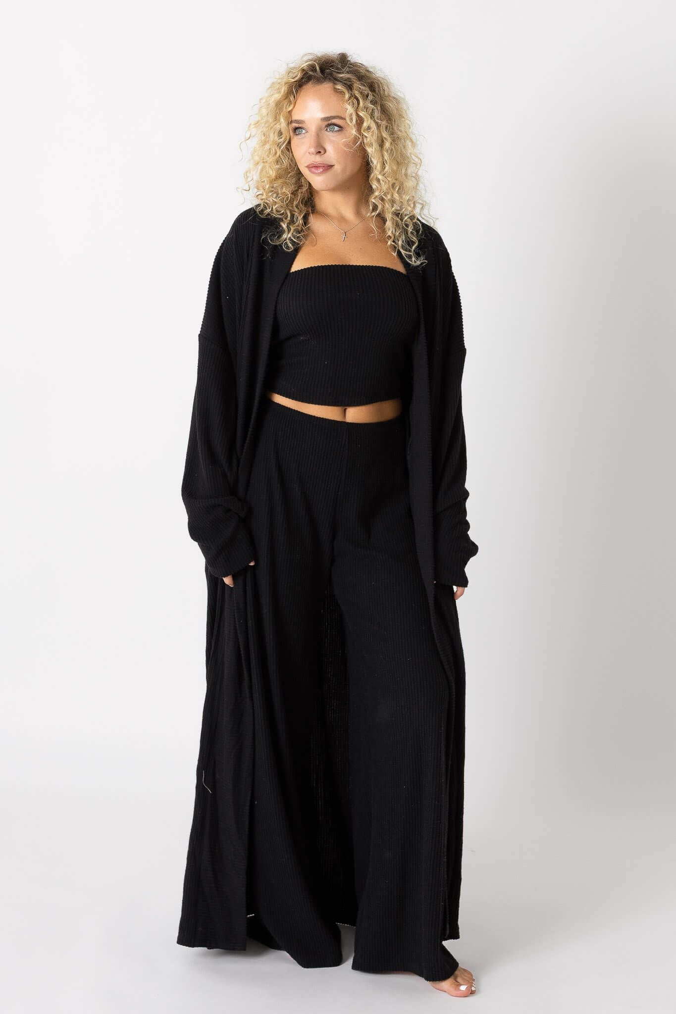 Yacht Club Tube Top Cardigan Pant Set Ink – The Foxy Kind